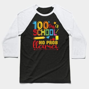 100 Days of school no Probllama - Happy 100th Day Of Pre-k - 100 Day Of school kendergarten Baseball T-Shirt